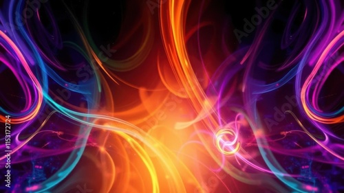 Vibrant Light Trails and Colorful Swirls Creating a Dynamic Background of Energy and Motion for Abstract Artistic Designs and Digital Artwork