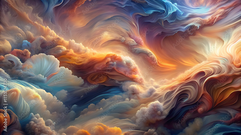 Obraz premium Abstract Dreamy Clouds. A Whimsical Digital Painting