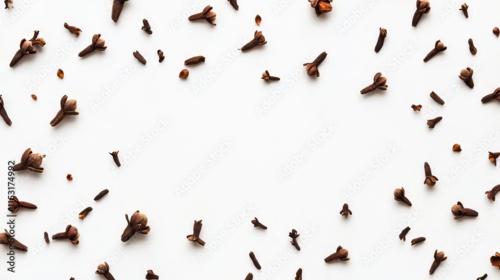 Fototapeta premium Aromatic Cloves on White Background - Perfect Culinary Composition