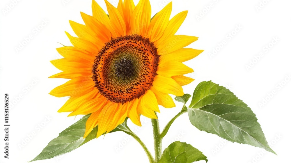 Fototapeta premium Stunning Sunflower in Vibrant Yellow and Green. Close-up Floral Beauty