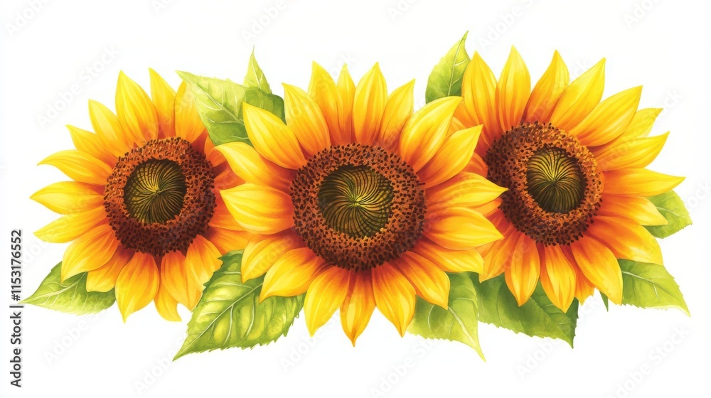 Fototapeta premium Radiant Sunflowers in a Vibrant Floral Arrangement