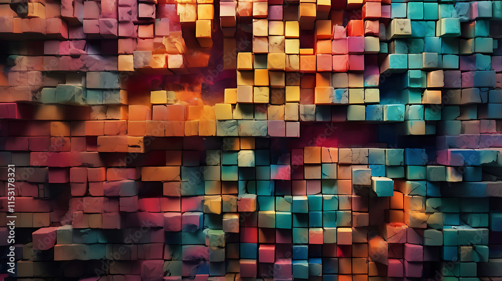 Fototapeta premium Abstract Vibrant Textured Blocks