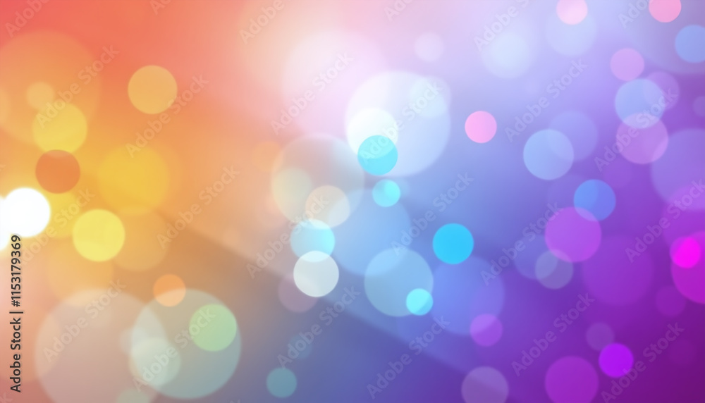 Obraz premium Abstract Color Spectrum of curves, lines and angles, diagonal stripes and concentric circles with bokeh effect