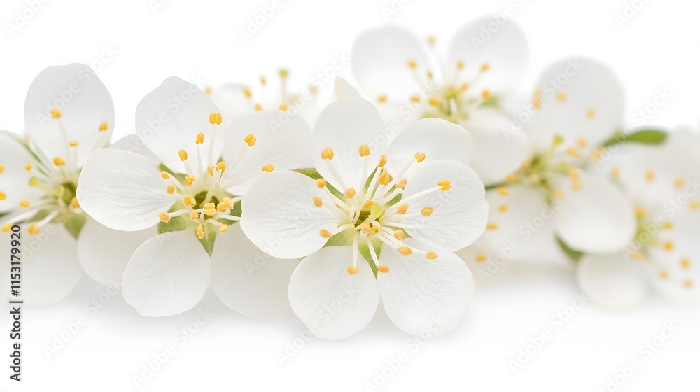 Delicate White Blossoms Close Up Spring Flowers Delicate White Blossoms Close Up Spring Flowers