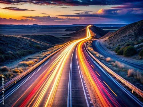 Long Exposure: Shortcut & Winding Road to Success - Achieving Goals Concept