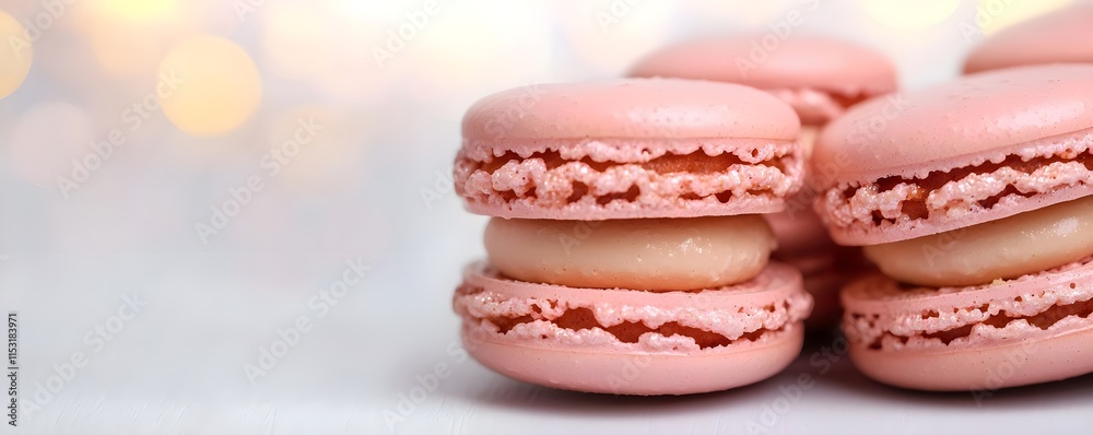 Fototapeta premium pink macarons, french pastries, sweet treat - pastel colors