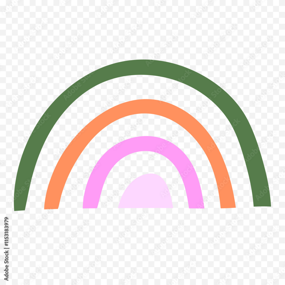 Hand drawn rainbow element. Boho rainbow hand drawn illustration Hand drawn rainbow element. Boho rainbow hand drawn illustration