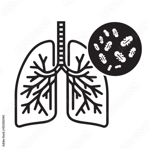 Human lung vector silhouette