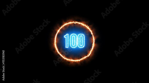 Fire Effect Percentage Animation Transparent Background