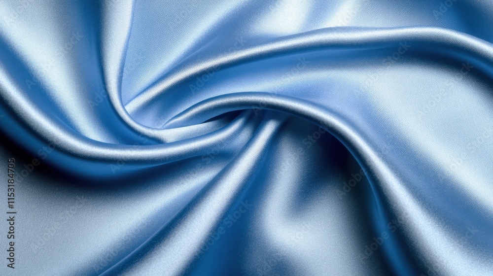 Fototapeta premium Elegant Light Blue Satin Fabric with Smooth Texture and Graceful Flow