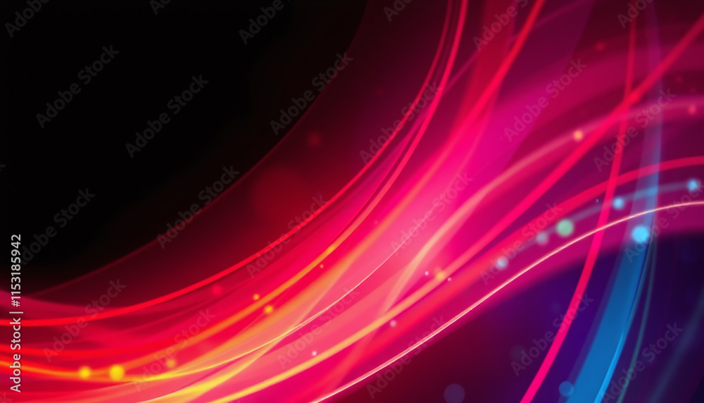 Fototapeta premium Abstract Color Spectrum of curves, lines and angles, diagonal stripes and concentric circles with bokeh effect