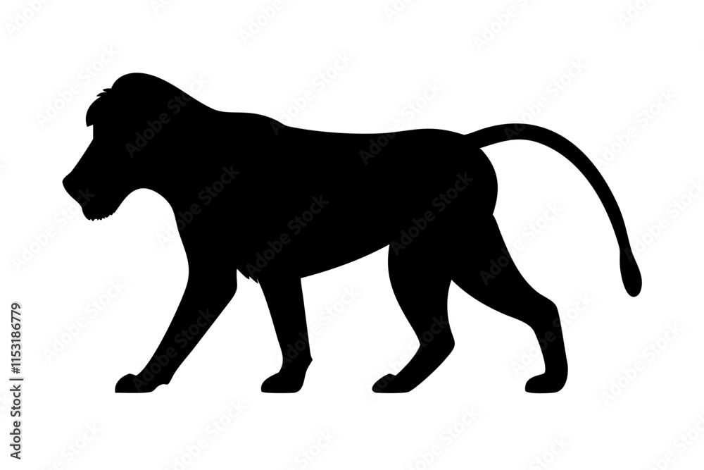 Naklejka premium Baboon silhouette icon