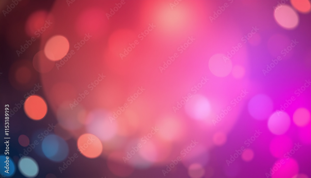 Fototapeta premium Abstract Color Spectrum of curves, lines and angles, diagonal stripes and concentric circles with bokeh effect