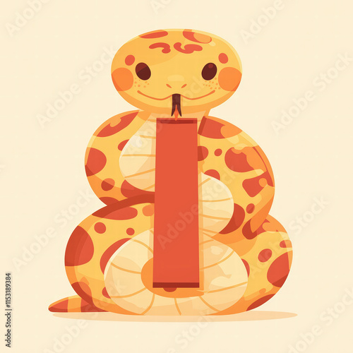 Cute cartoon snake character with a playful design photo