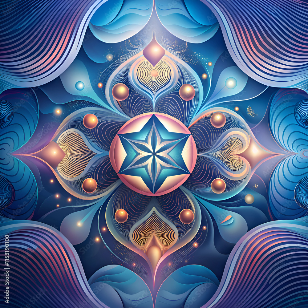 Abstract Geometric Mandala with Vibrant Colors and Glowing Patterns Abstract Geometric Mandala with Vibrant Colors and Glowing Patterns