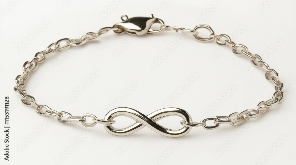 Elegant Silver Chain Bracelet with Infinity Symbol Charm Design Elegant Silver Chain Bracelet with Infinity Symbol Charm Design