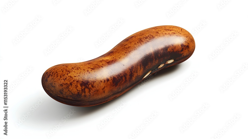 Polished Brown Wooden Box Shaped Like A Kidney Bean