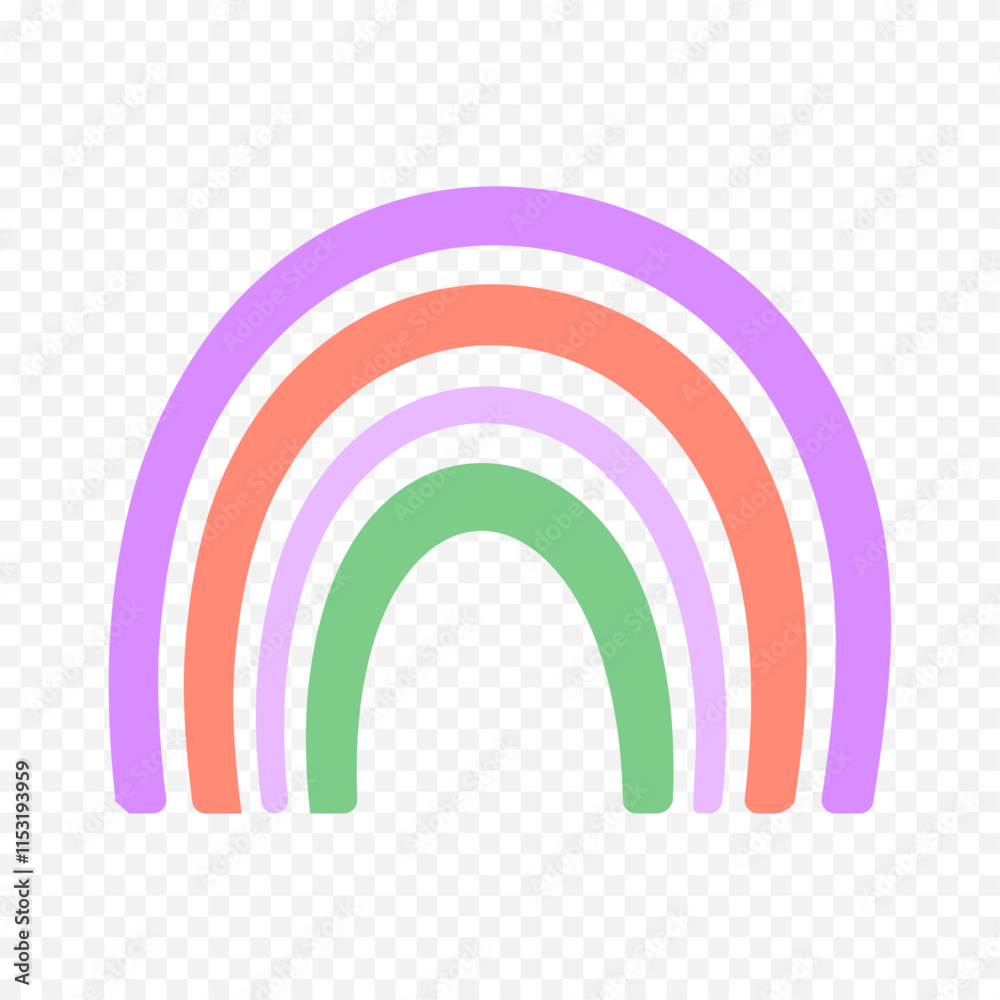 Hand drawn rainbow element. Boho rainbow hand drawn illustration Hand drawn rainbow element. Boho rainbow hand drawn illustration