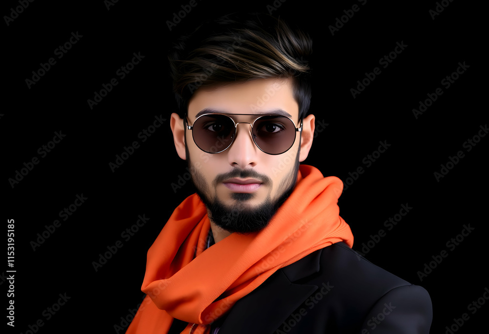 Obraz premium Young Caucasian man posing against background