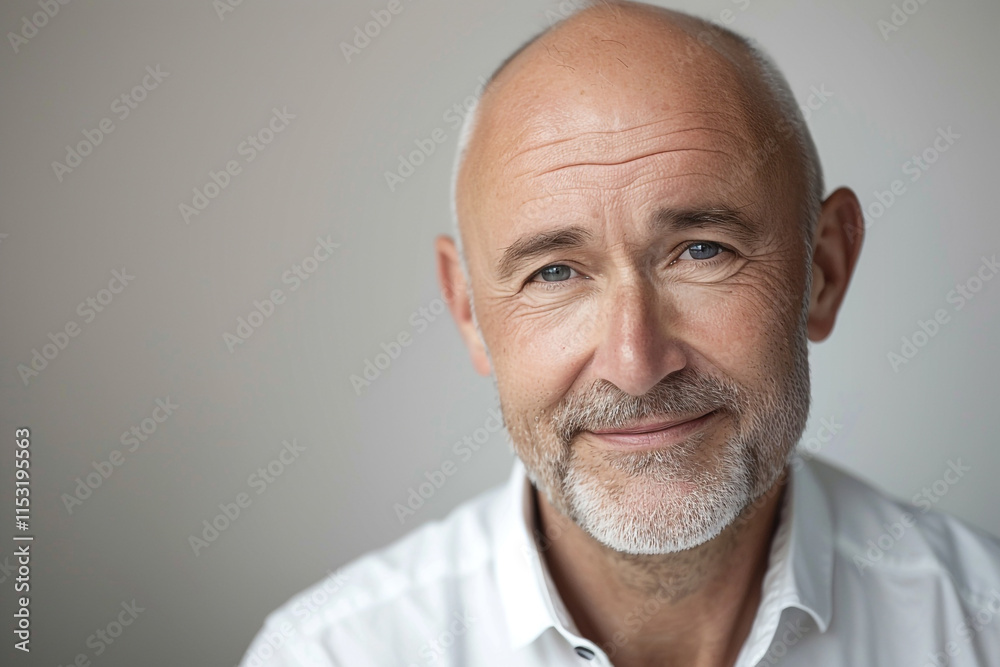 Fototapeta premium Headshot for a Business Portrait: Subject Smiling with Confidence