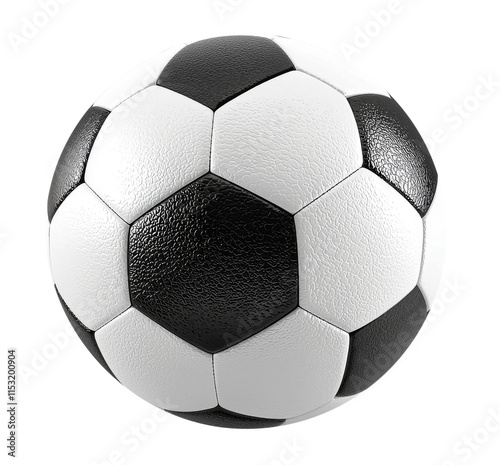 black and white soccer ball on isolated background