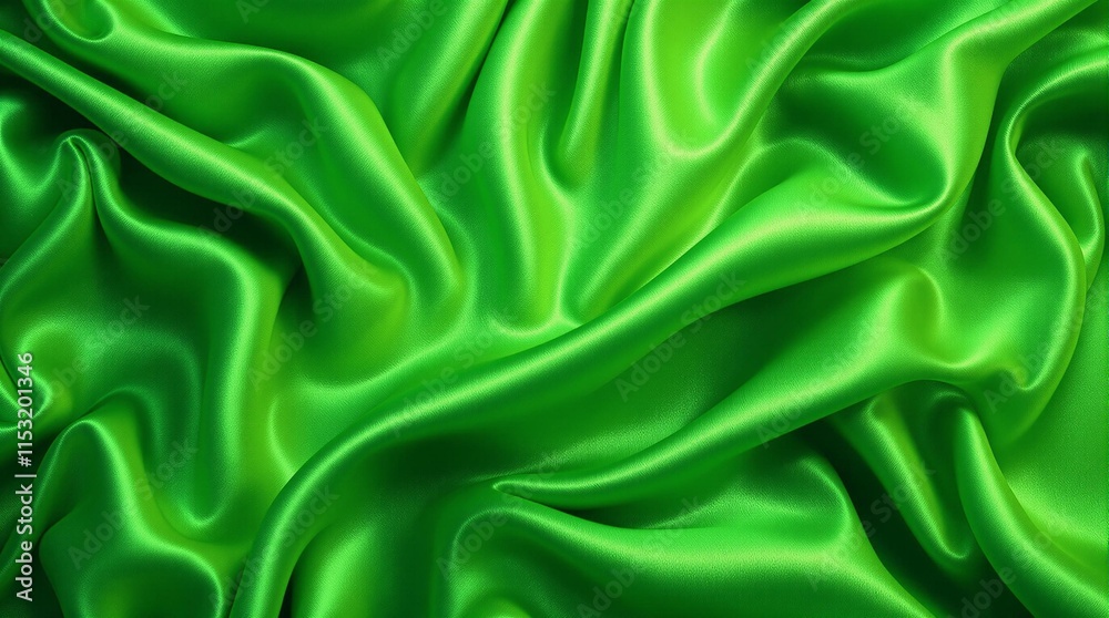 Obraz premium Realistic Green Silk Fabric Texture Background for Luxury Design