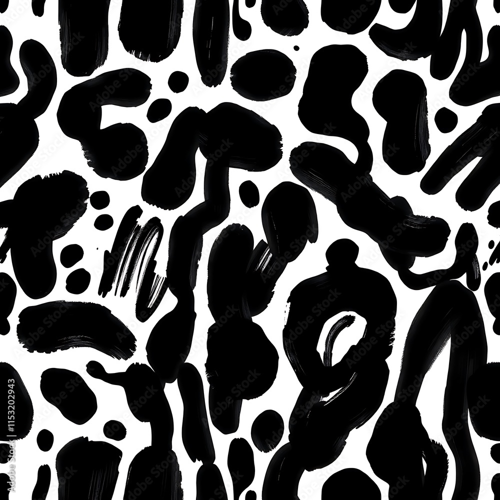 Abstract Black and White Ink Pattern Abstract Black and White Ink Pattern