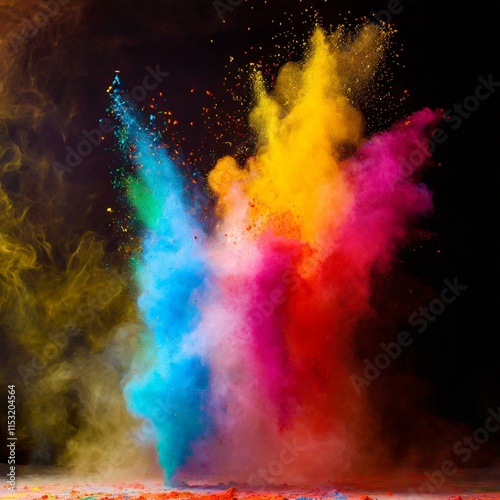 festival of colors, happy holi colourfully smoke and splash background photo