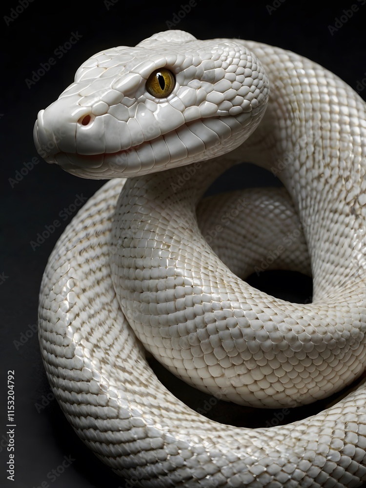 Fototapeta premium White Cobra Slithering on a Dark Background
