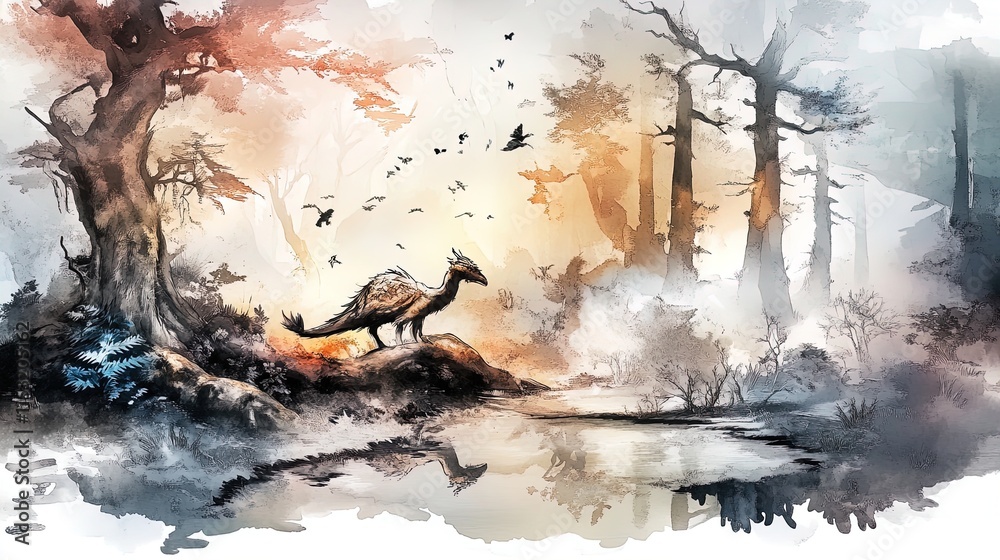 Obraz premium vibrant nature reserve: a stunning poster showcasing a diverse ecosystem with unique species in their natural habitats - perfect for sports interior decor!