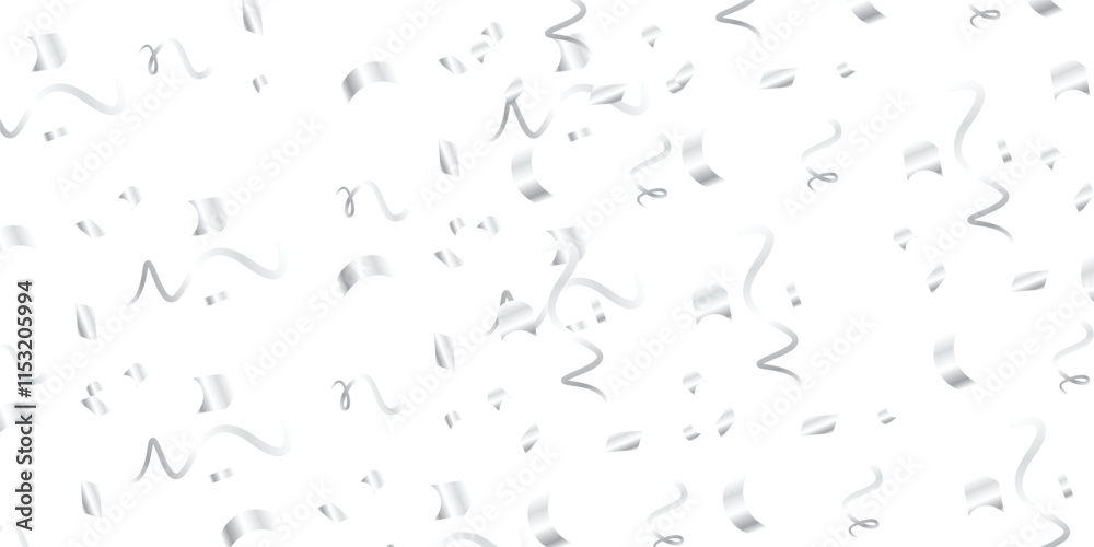 Web
A seamless and elegant design featuring silver confetti and streamers falling on a transparent background, creating a realistic, decorative pattern that adds excitement and charm to party event.