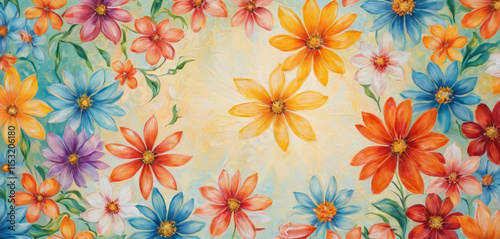 Wallpaper Mural Abstract hand painted nostalgic floral oil painting art wallpaper Torontodigital.ca