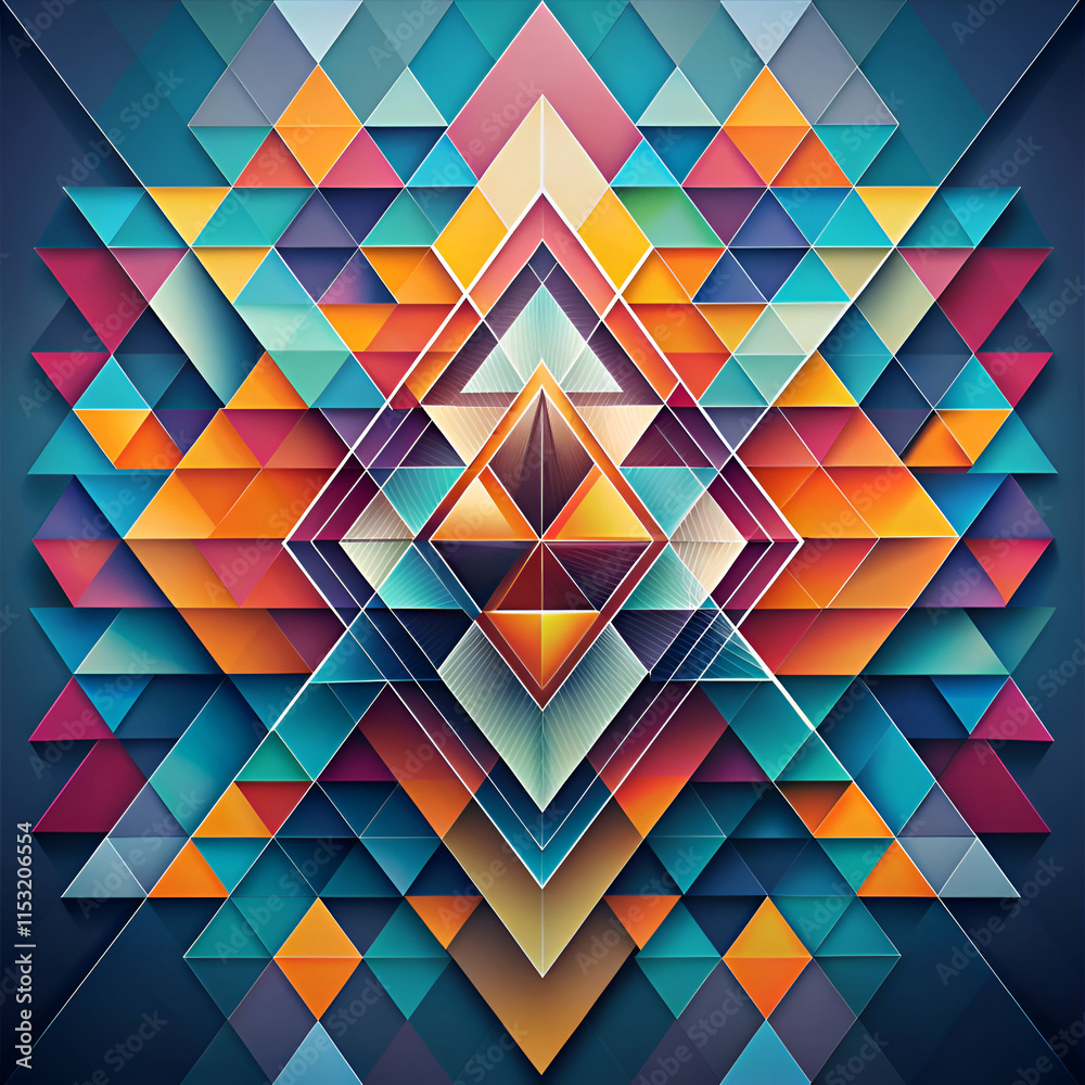 Colorful Abstract Geometric Pattern. Triangle Design Colorful Abstract Geometric Pattern. Triangle Design