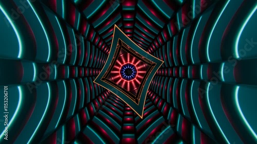 Wallpaper Mural Endless kaleidoscopic journey through vibrant LED tunnel patterns Torontodigital.ca