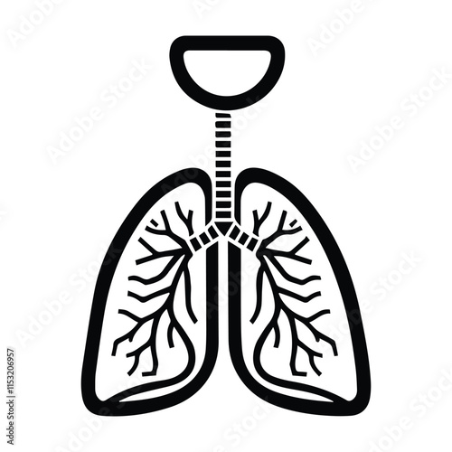 Human lung vector silhouette