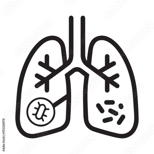 Human lung vector silhouette