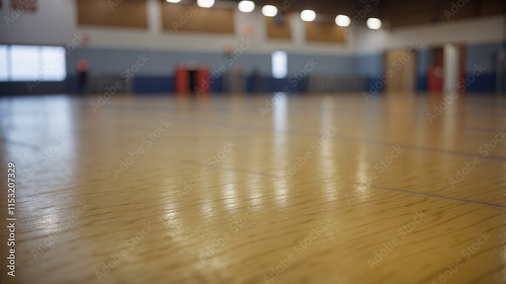 Obraz premium Rubber flooring in a sports facility during a training session on a bright afternoon