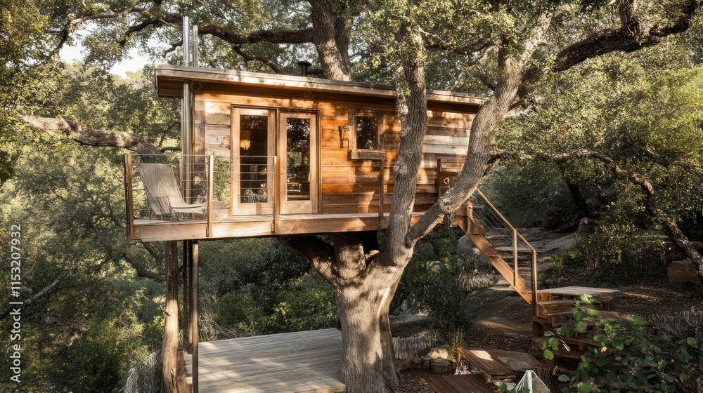 Rustic Treehouse Retreat in a Lush Forest