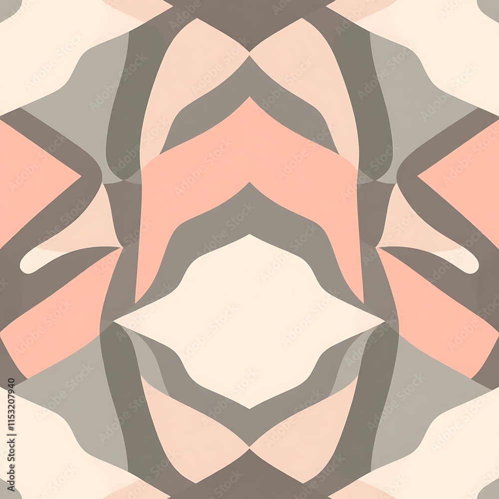 Abstract Geometric Pattern: A mesmerizing interplay of soft peach, beige, and gray hues forms a captivating abstract pattern, perfect for adding a touch of contemporary elegance to any design project.