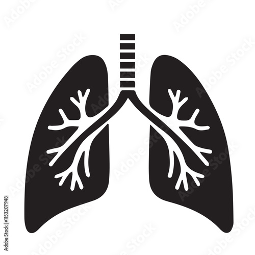 Human lung vector silhouette