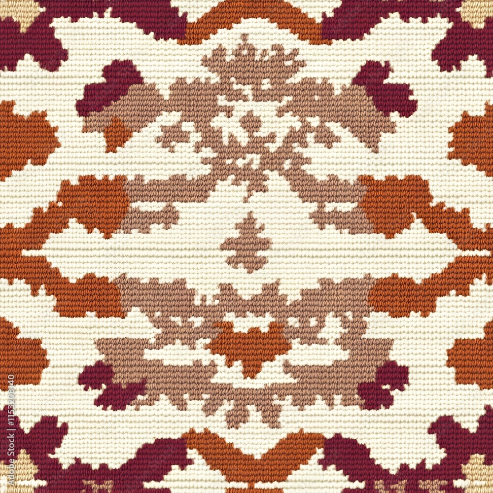 Seamless Linen Knit Textile Background with Colorful Geometric Patterns And Shapes Seamless Linen Knit Textile Background with Colorful Geometric Patterns And Shapes