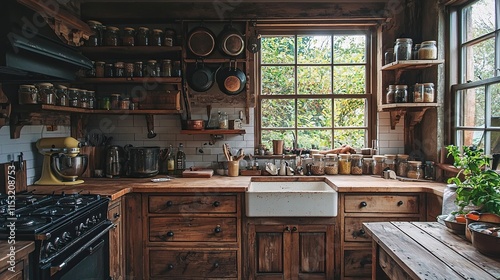 traditional american farmhouse kitchen photo