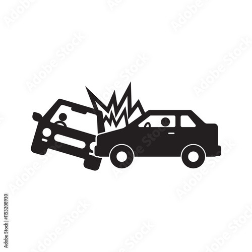 Vehicle accident icon symbol in traffic design vector illustration