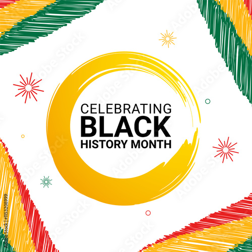 Vector illustration of Black History Month social media template