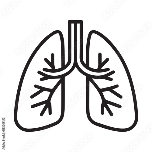 Human lung vector silhouette