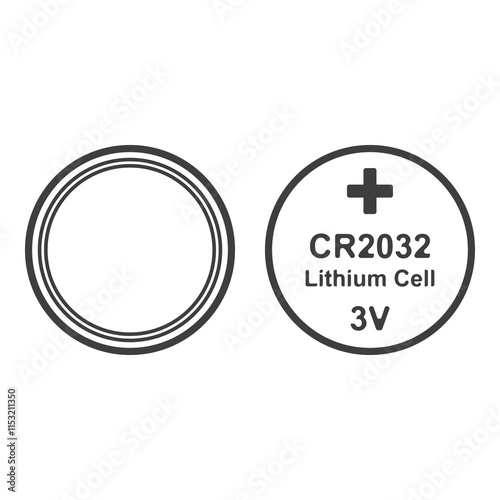 Battery illustration set, flat symbols of batteries