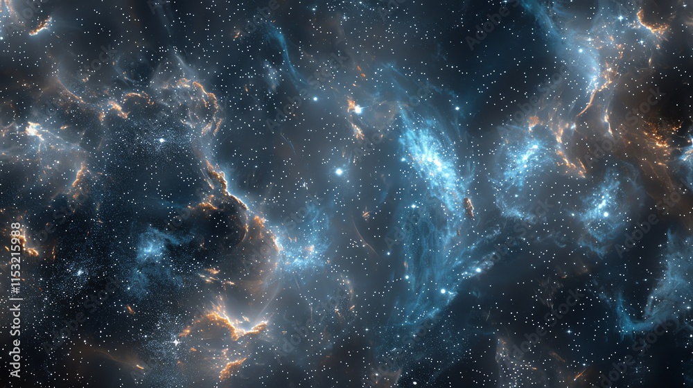 Obraz premium A starry night sky with nebulae.