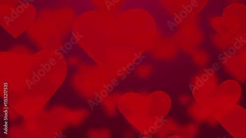 beautiful red 3d in depth background floating hearts background seasonal valentine holiday