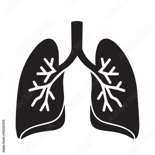 Human lung vector silhouette