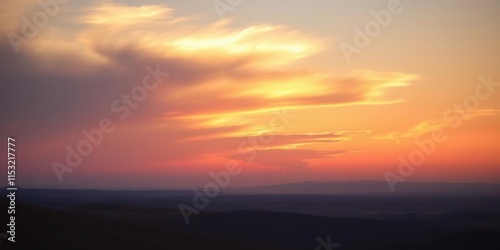 Beautiful Sunset Over Rolling Hills With Vibrant Cloud Colors and Expansive Skyline Capturing the Essence of Serene Nature and Tranquil Evening Vibes